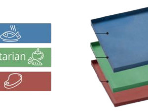 COLOUR CODED TEFLON TRAYS RED, GREEN, BLUE (PACK OF 2) 290X290MM